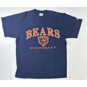 Chicago Bears Football T Shirt Champion Blue Mens Large NFL Team Tee